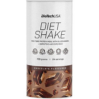 Biotech usa Diet Shake batido proteico con glucomanano, L-carnitina y cromo sabor chocolate sin aceite de palma ni azúcares añadidos Bote 750 g