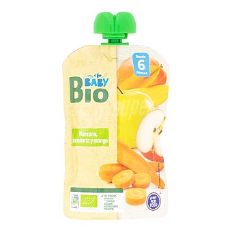 Carrefour Bolsita de manzana, zanahoria y mango ecológica My Carrefour Baby Bio 100 g