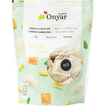 ALIMENTS ONYAR Pasta fresca raviolis rellena de queso azul y cebolla caramelizada Envase 250 g