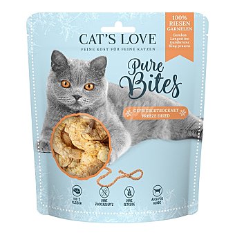 CAT'S LOVE Snacks para gatos gambas liofilizadas Envase 25 g
