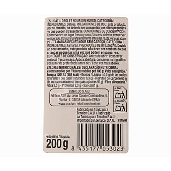 Producto Alcampo Producto alcampo Dátiles Támaras, Deglet Nour producto alcampo 200 gramos