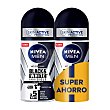 Desodorante roll-on original Black & White invisible Nivea Men Pack de 2 unidades de 50 ml Nivea