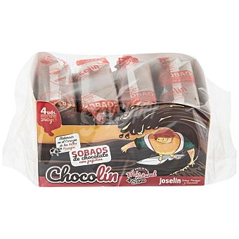 Sobaos de chocolate con pepitas Chocolín sin aceite de palma Pack de 4 unidades de 60 g