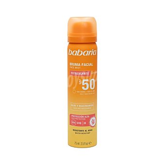 Babaria Babaria Bruma facial refrescante de uso diario con FPS 50 (muy alto) 75 ml. 75 ml