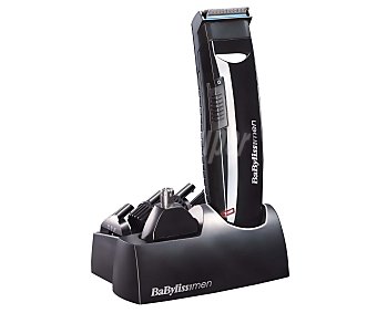Babyliss E820PE Set de arreglo personal 6 en 1, alimentación sin cable, accesorios para cara, orejas y nariz, base cargadora, autonomía hasta 30 minutos