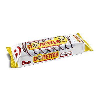 Donettes Bollito recubierto de chocolate blanco rayado Donettes 8 ud