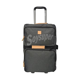 AIRPORT ALCAMPO Trolley con doble compartimento gris 50cm, Globe Trotters airport alcampo.