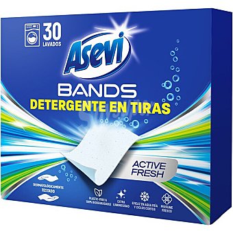 Asevi Detergente concentrado en tiras lavado impecable Active Fresh caja 30 dosis Caja 30 dosis