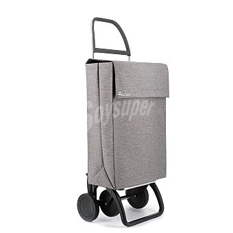 Rolser Carro de Compra Aluminio Jean Tweed Dos + 2 4 Ruedas - Gris