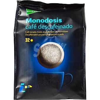 El Corte Inglés Café descafeinado molido para cafeteras Senseo Estuche 32 monodosis