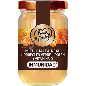 Luna de Miel Miel Inmunidad + jalea real + propóleo verde +polen + vitamina D Tarro 180 g