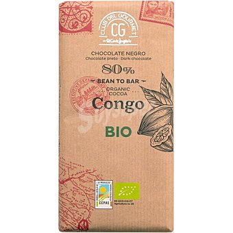Club del gourmet Chocolate negro 80% cacao del Congo ecológico Tableta 100 g