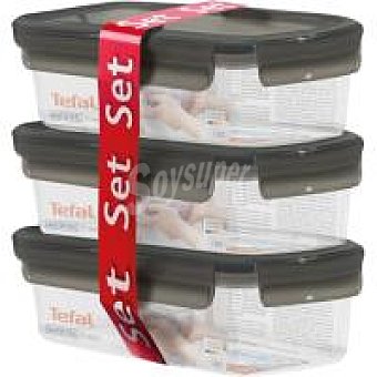 Tefal Hermético de plástico de 1 litro tefal, set 3 uds 1 litro
