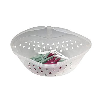 Carrefour Home Pack Cesta con 20 Pinzas para Ropa de Plástico carrefour home