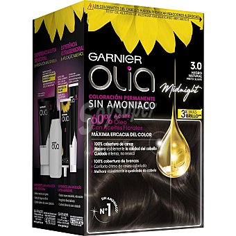 Olia Garnier Coloración permanente sin amoniaco para un olor agradable tono 3.0 negro natural Garnier Olia 1 ud