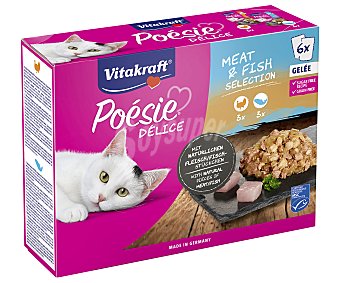 Vitakraft Vitakraft Pienso húmedo para gatos gelatinoso bolsa mixta vitakraft Poesie 6 x 85 gr