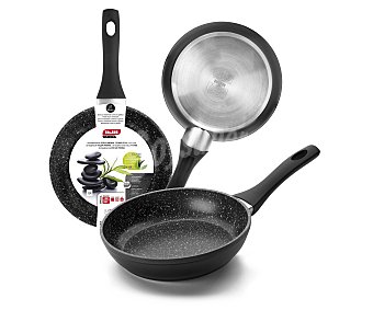 Ibili Sartén modelo Natura Piedra de 14 centímetros, con cuerpo de aluminio con grosor de 4 milímetros, mango antitérmico y revestimiento interno antiadherente bicapa 1 Unidad