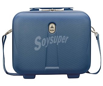 VISA DELSEY Amplitude Maleta rígida color azul, con cremallera principal de 8mm, correa para llevar al hombro, asa superior integrada, solapa para acoplar al sistema trolley, interior con tres gomas de sujeción, bolsillo con cremallera. DELSEY.