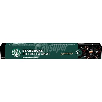 Starbucks Café espresso intensidad 11 Ristretto Shot compatibles con máquinas Nespresso Estuche 10 cápsulas