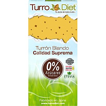 TURRODIET Turrón blando 0% azúcares añadidos con Stevia Sin Gluten Calidad Suprema estuche 150 g estuche 150 g