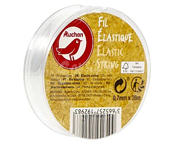 Producto Alcampo Hilo de nylon elástico transparente, 0,7mmX20m. Alcampo.