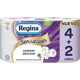 Regina Papel higiénico Sensación confort delicado Paquete 4 + 2 rollos