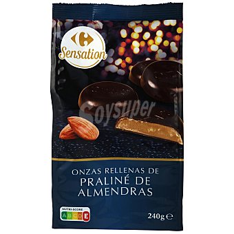Carrefour Onzas de chocolate rellenas de praliné de almendras Carrefour Sensation 240 g