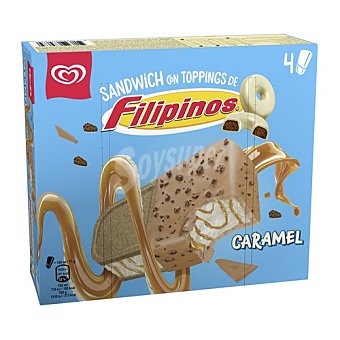 Frigo Frigo Sandwich de helado de caramelo con cobertura de Filipinos 4 x 130 ml. 4 x 130 ml